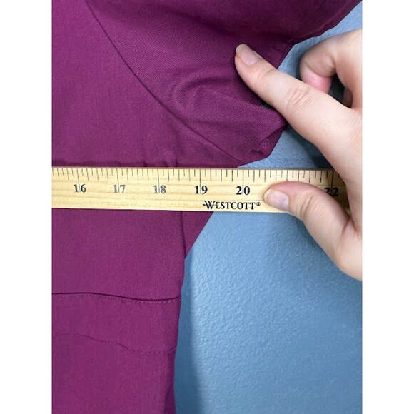 Grey's Anatomy by Barco Women's Size Medium Scrub Top Maroon Dark Purple Nurse - Picture 8 of 8